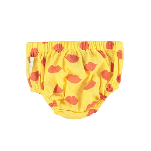 Baby Bloomers in Yellow w/ Red Lips