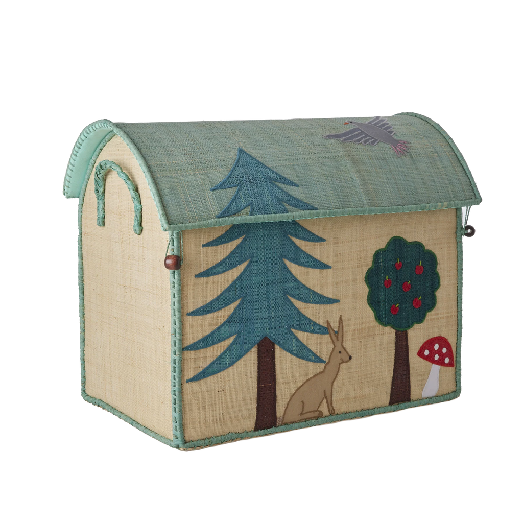 Medium Toy Basket in Natural Happy Forest Design