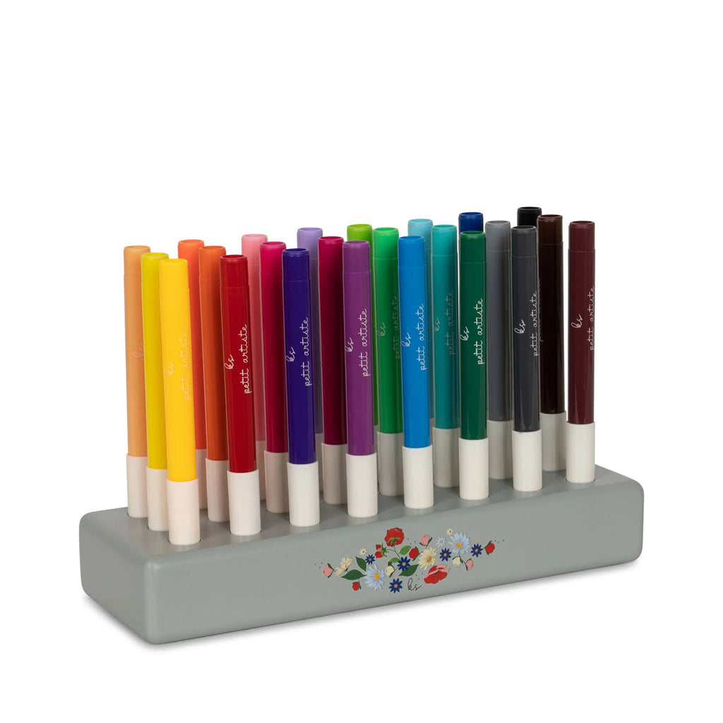 Markers in Wooden Block 24pcs - Multi Mix