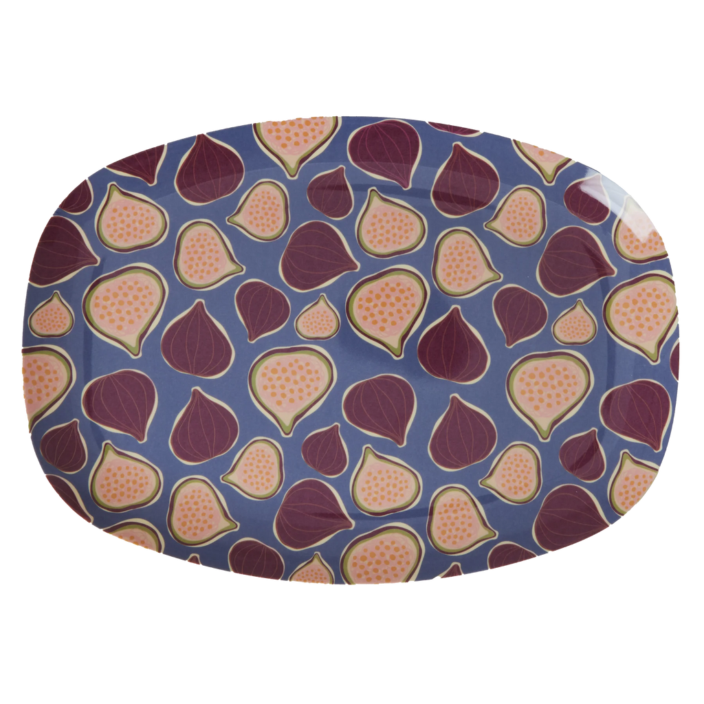Rectangular Plate with Plum/Figs in Love Print