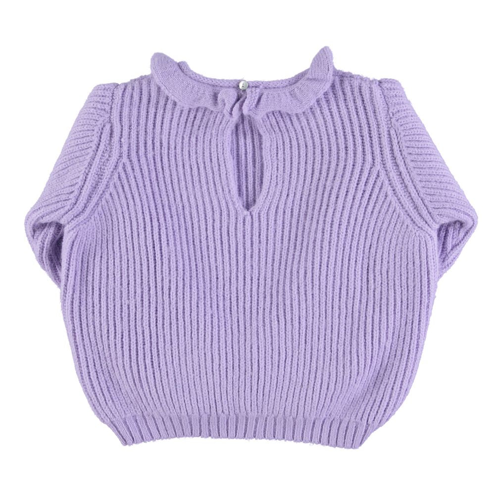 Knitted Sweater w/ Collar in Lilac