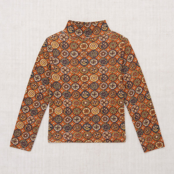 Mock Neck Easy Top in Jasper Folk Tile