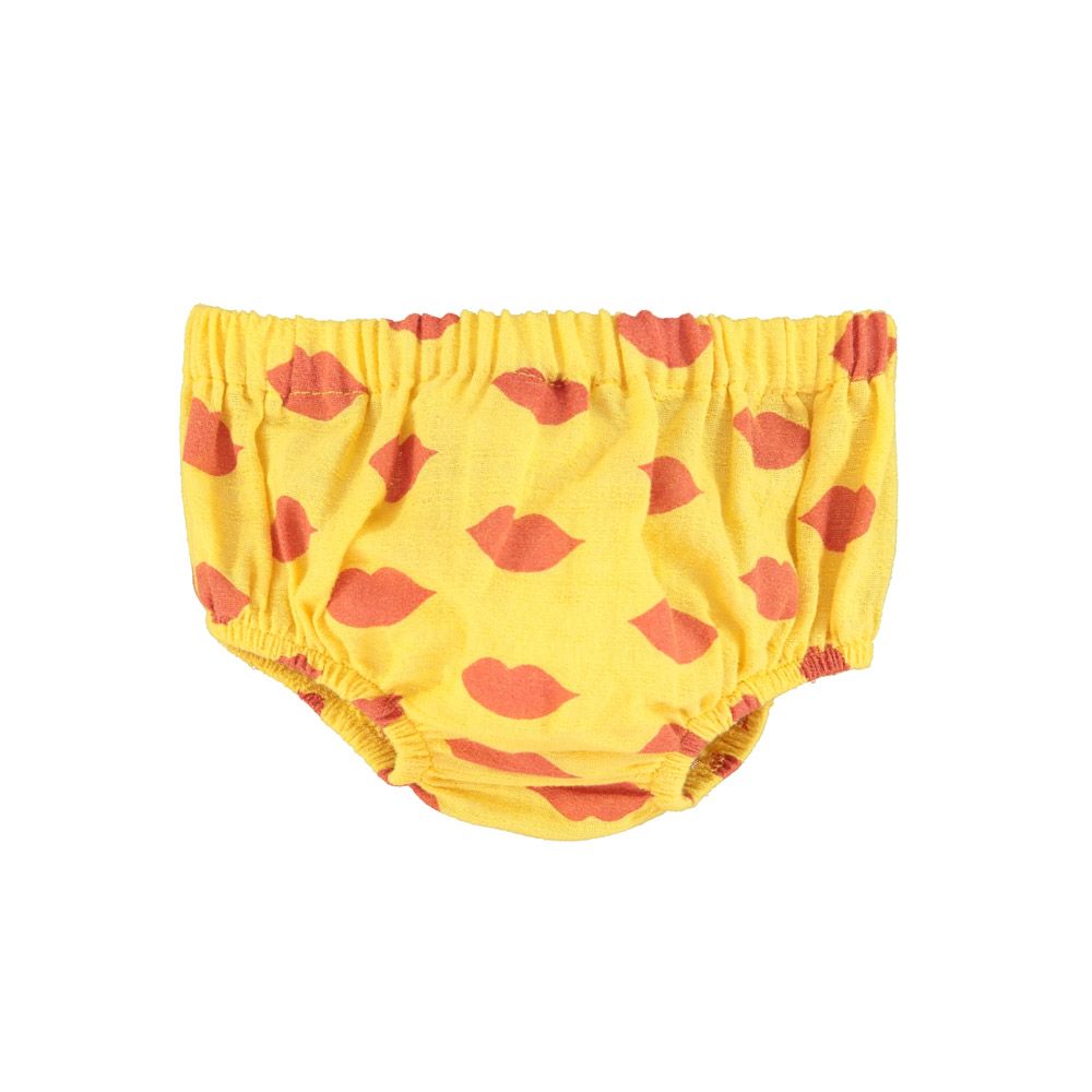 Baby Bloomers in Yellow w/ Red Lips