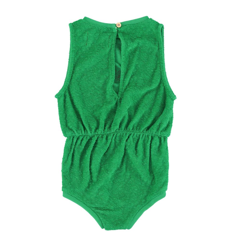 Playsuit in Green w/ "que calor" Print