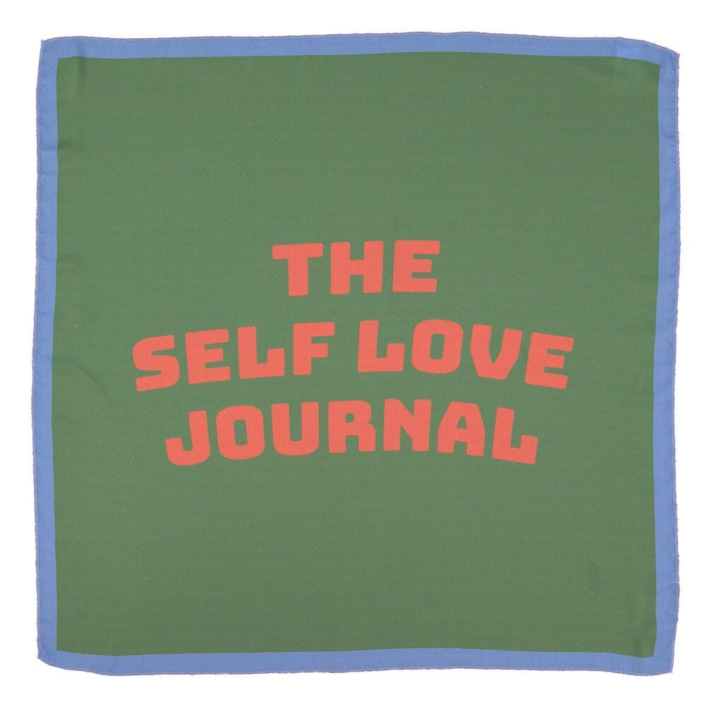 Silky Bandana/Scarf in Green w/ "The Self Love Journal" Print