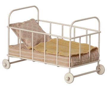 Maileg,Cot Bed Micro - Rose,CouCou,Toy