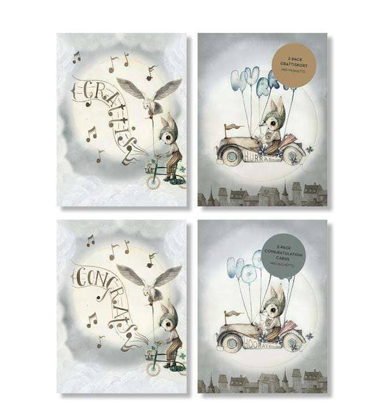Mrs. Mighetto, Flying Cars Congratulation Card Set – CouCou