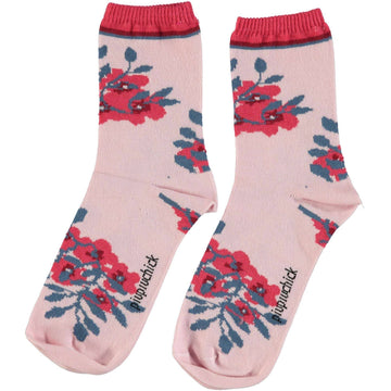 piupiuchick,Socks - Pale Pink with Flowers,CouCou,Girl Shoes, Socks & Tights