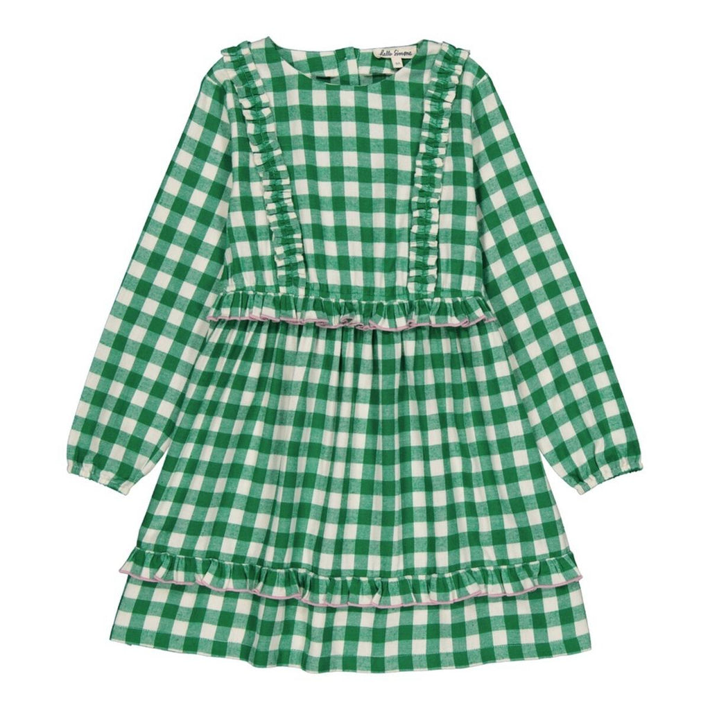 Florence Dress in Check Green
