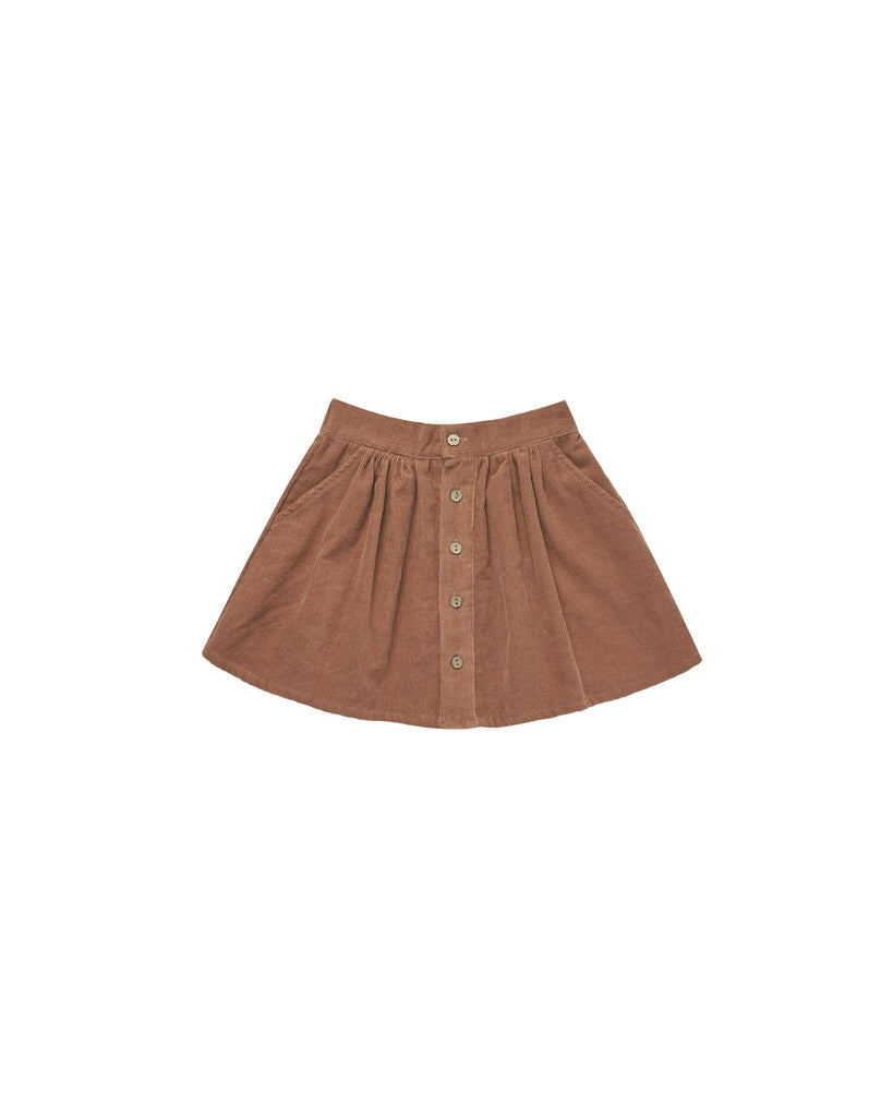 Button Front Mini Skirt in Spice