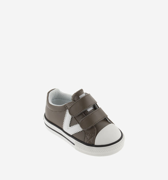 Tribu Double Velcro Trainers, Taupe