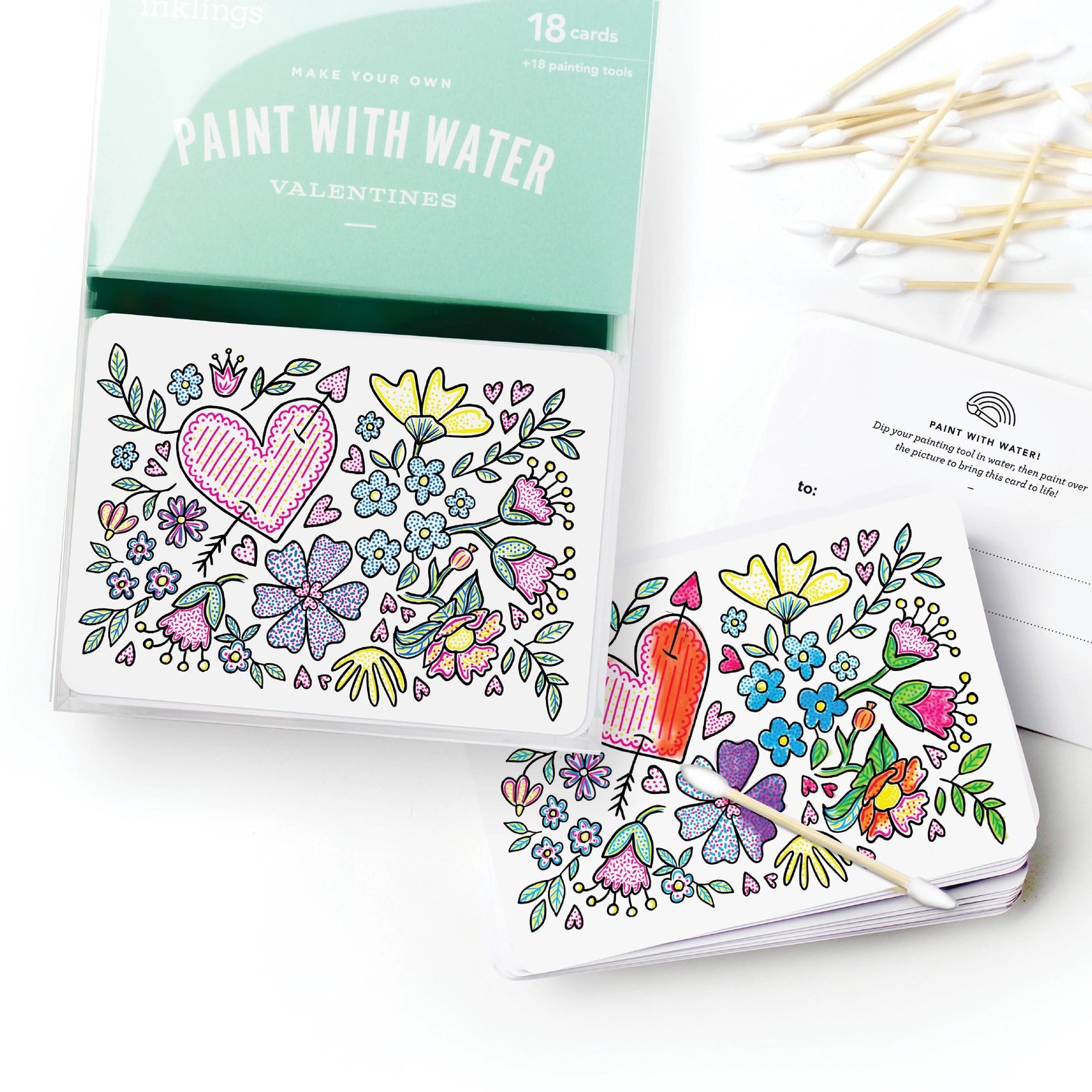 Inklings Paperie, Paint With Water Valentines - Floral – CouCou