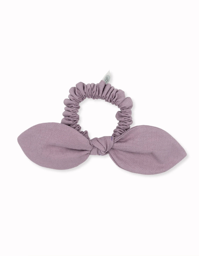 Phoebe Linen-Gauze Retro Scrunchie in Purple