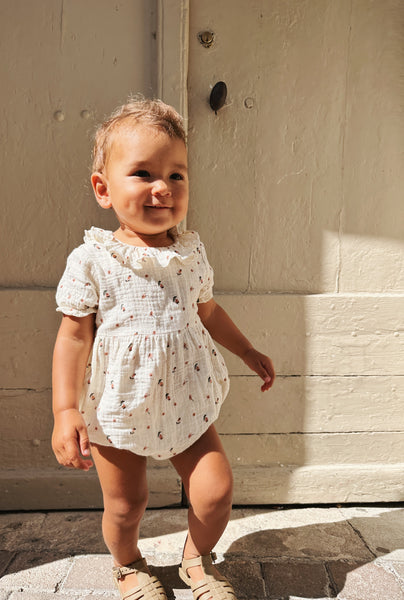 Oursin Romper in Summer Palms