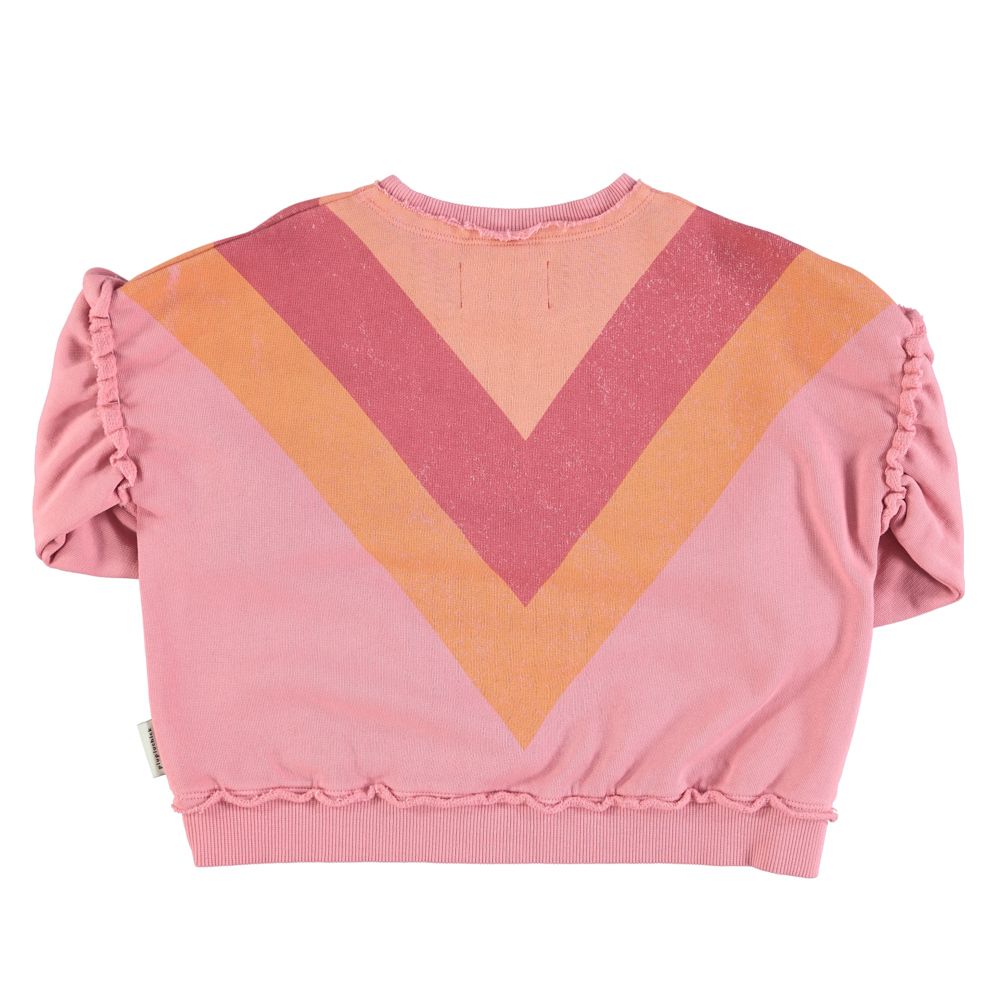 Sweatshirt in Pink w/ Multicolor Triangle Print