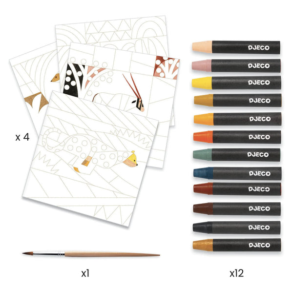 Desert Watercolor and Crayon Art Kit - Inspired by Paul Klee