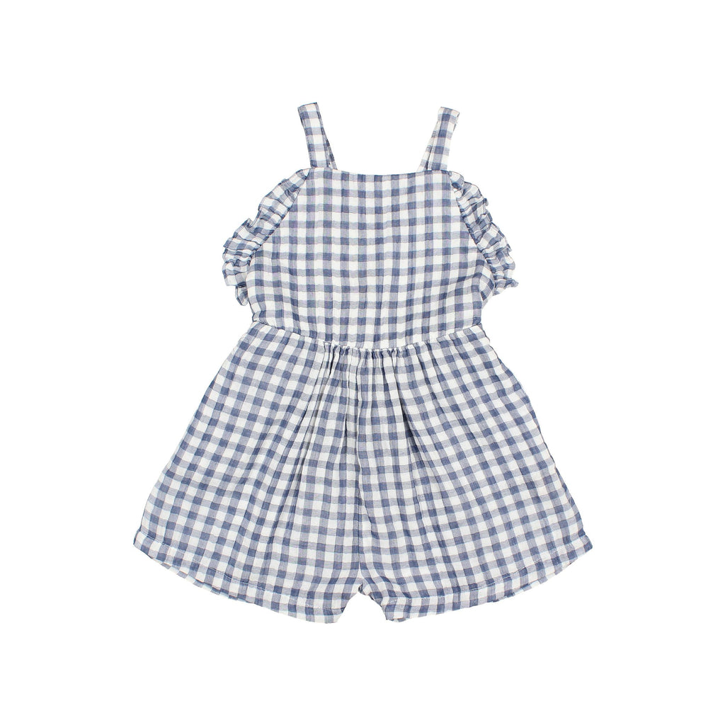 Gingham Jumpsuit in Blue Stone