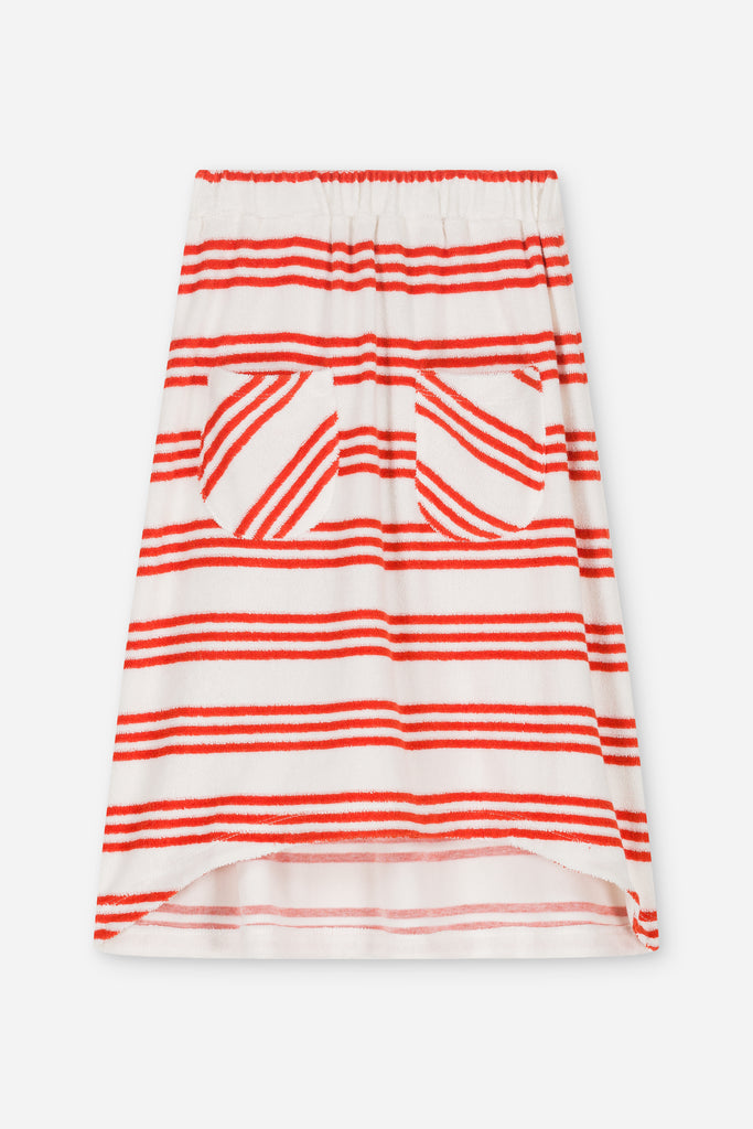 Fleur Skirt in Red Stripes