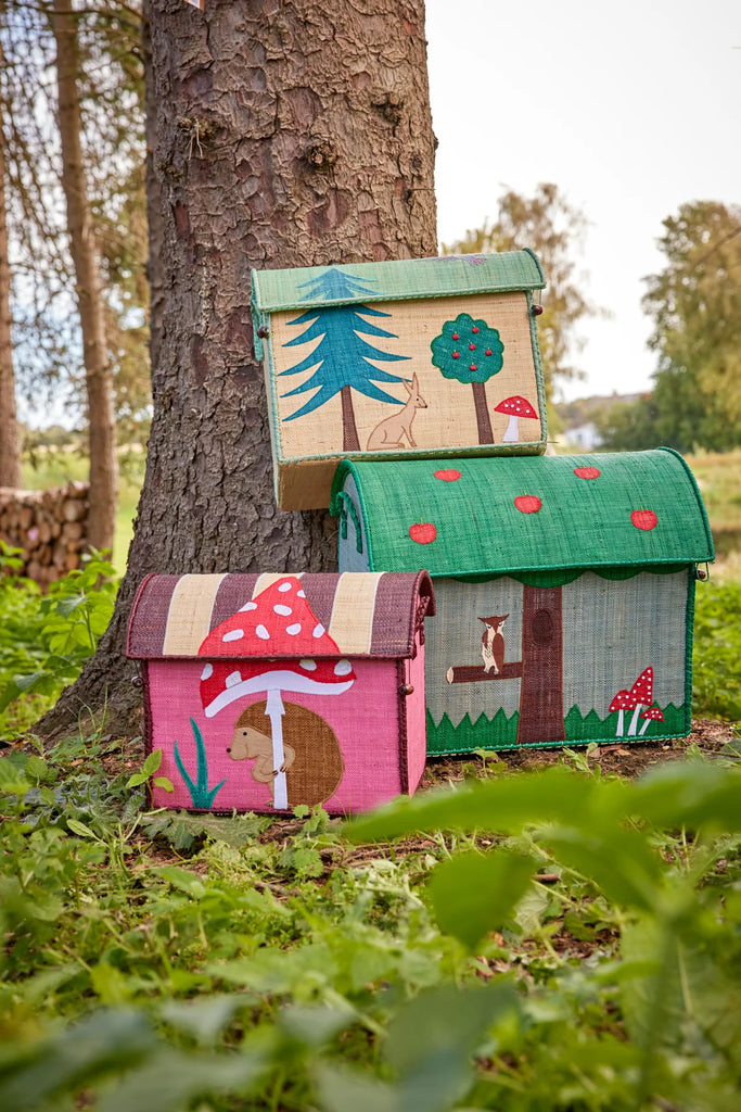 Medium Toy Basket in Natural Happy Forest Design