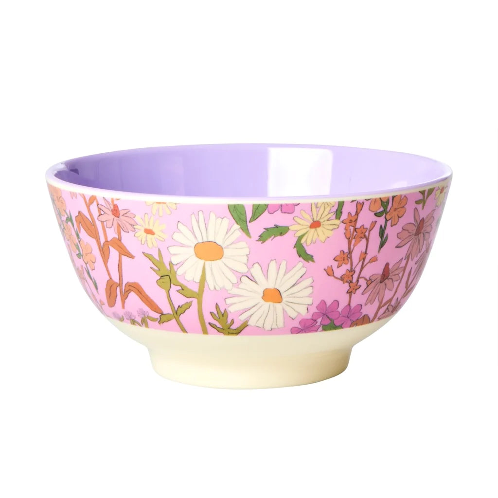 Two Tone Bowl in Daisy Dearest Print - Soft Pink