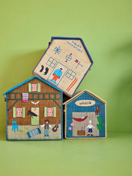 Small Toy Basket House in Blue Adventure Design