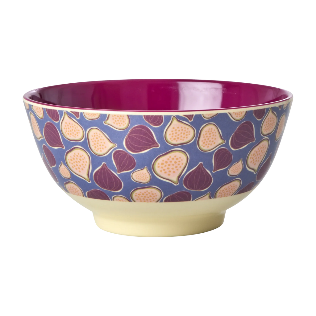 Two Tone Bowl with Plum/Figs in Love Print