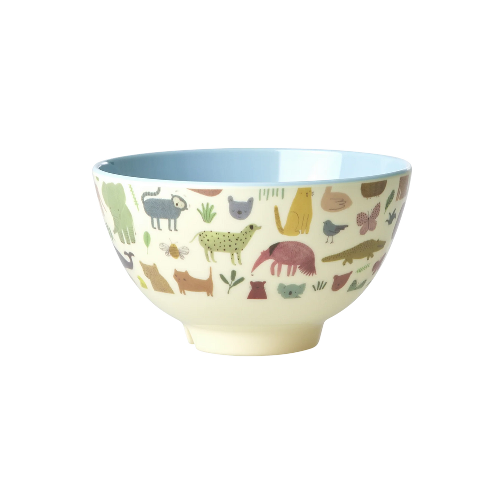 Small Bowl with Sweet Jungle Print - Dusty Blue