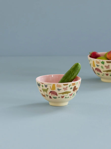 Small Bowl with Sweet Jungle Print - Pink