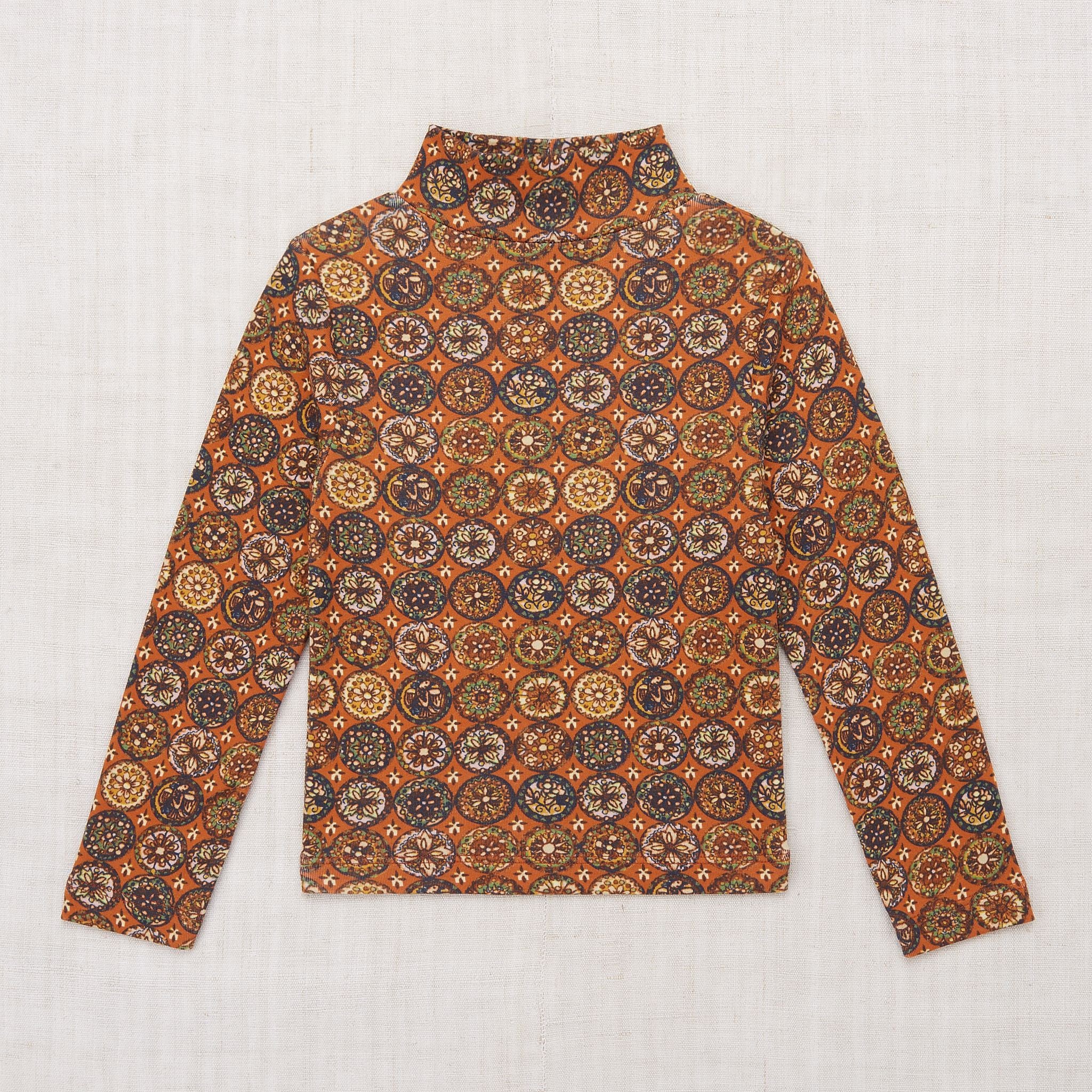 Mock Neck Easy Top in Jasper Folk Tile