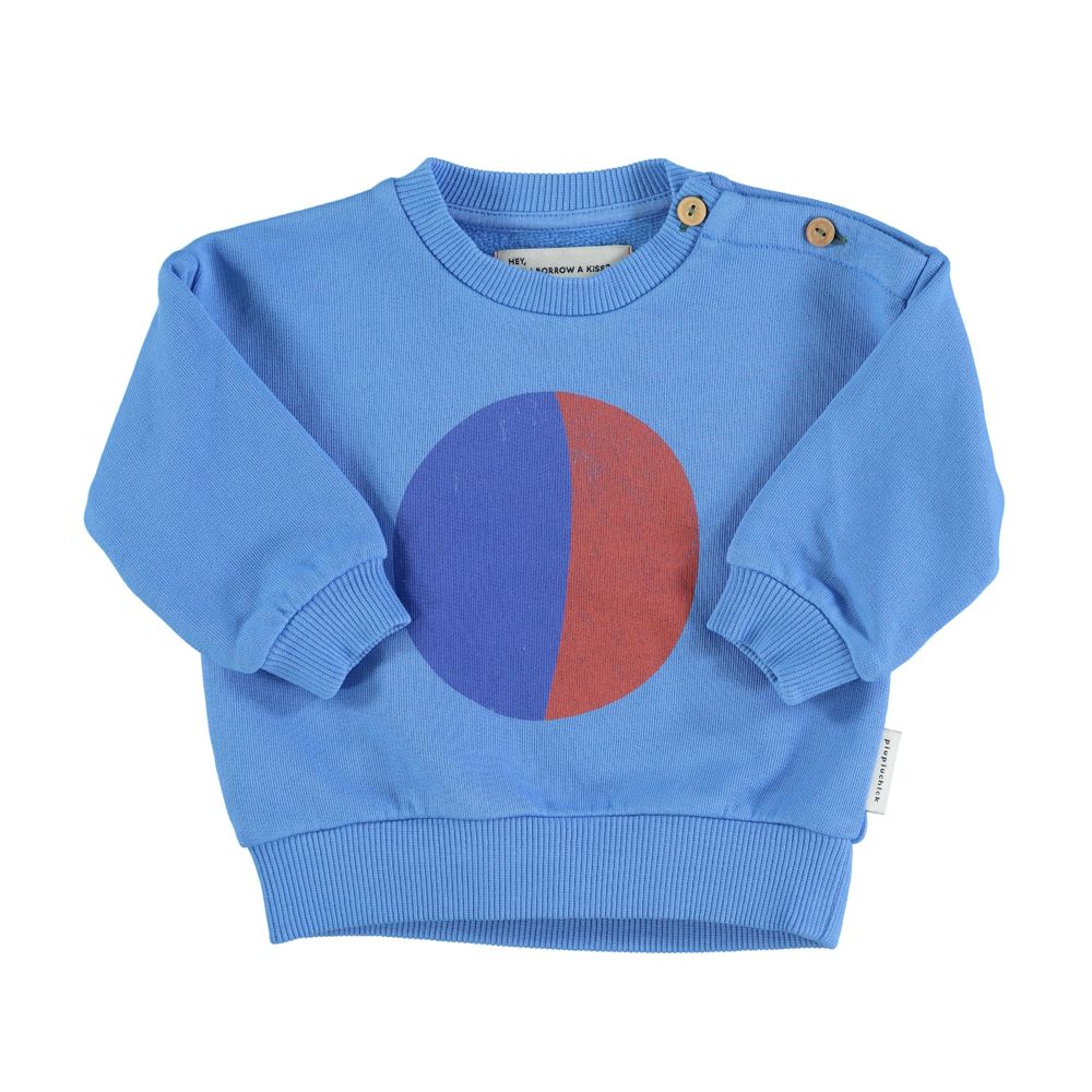 Sweatshirt in Blue w/ Multicolor Circle Print