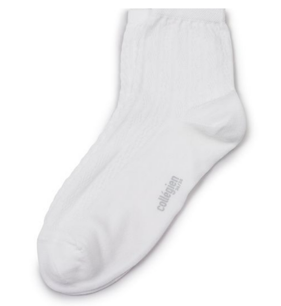 Antoinette Pointelle Socks in Blanc Neige