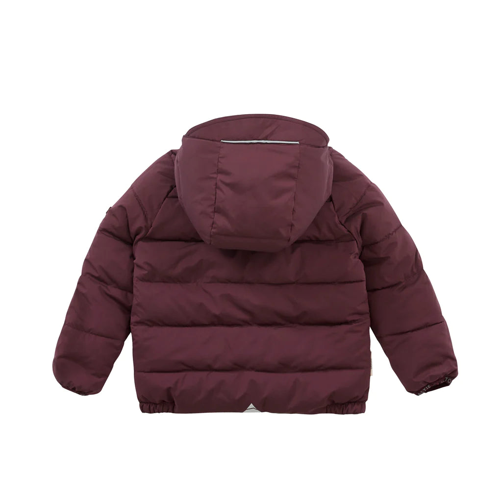 Eco Reversible Puffer in Matte Black Cherry/Wild Rose Garden - Limited Edition