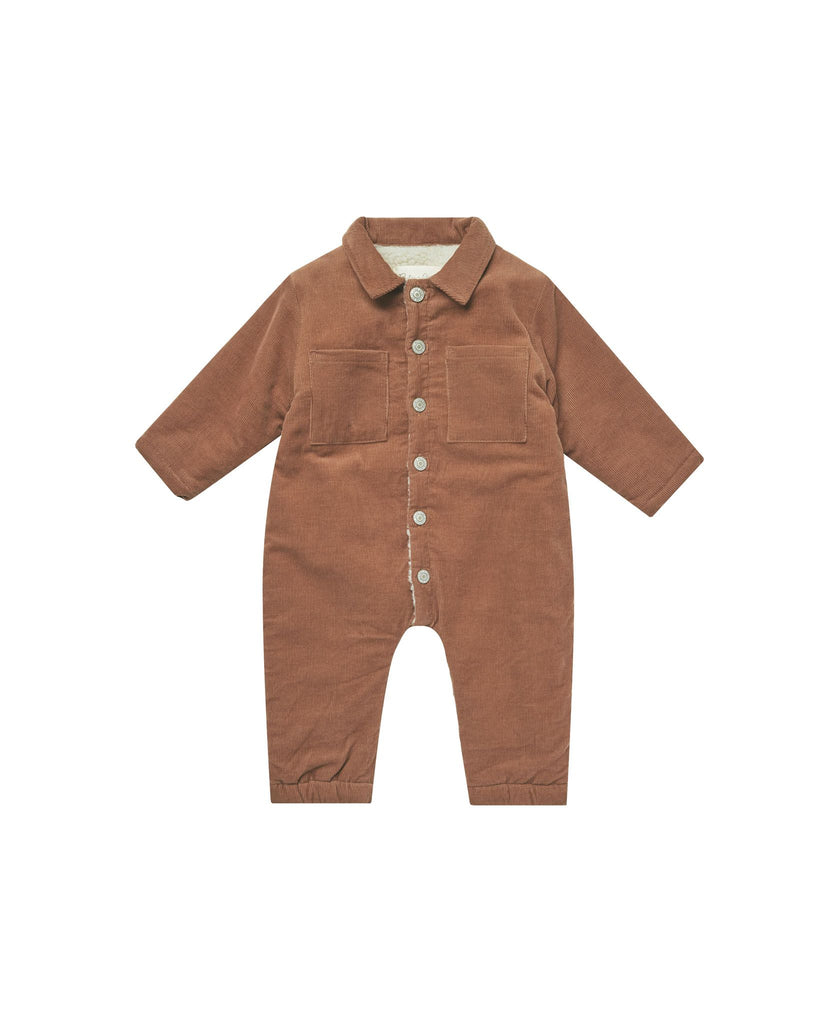 Cord Baby Jumpsuit in Spice