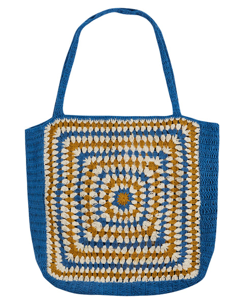 Large Crochet Handbag in Bluet