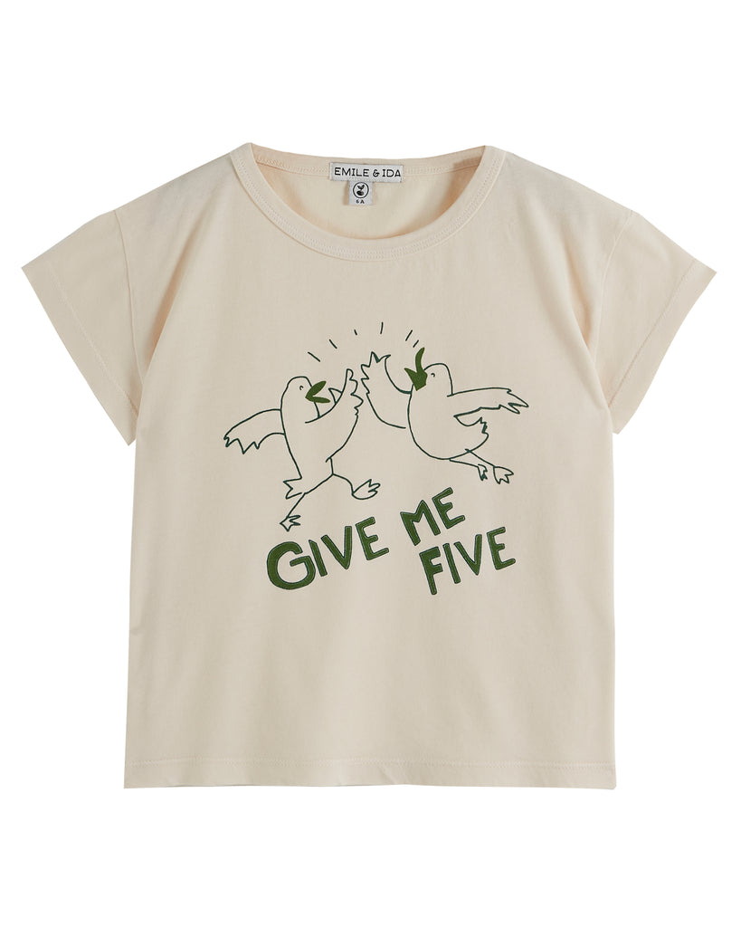 Give Me Five T-Shirt in Creme