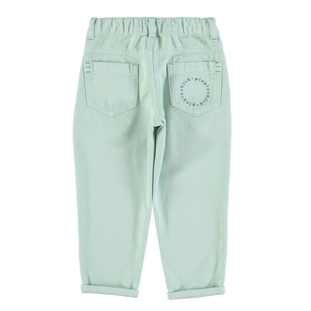 Mom Fit Trousers in Light Green