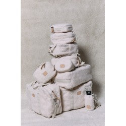 Round Banana Bag Bouclette in Beige