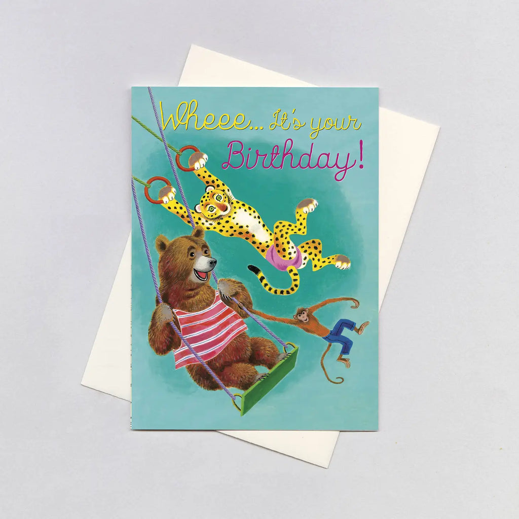 Swinging Animals - Birthday Card