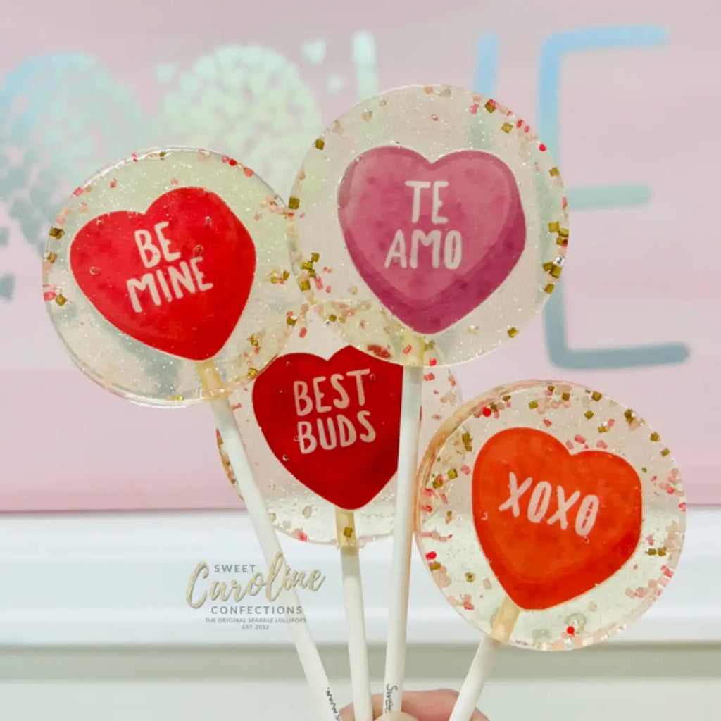 Conversational Heart Lollipops, Pear Flavor