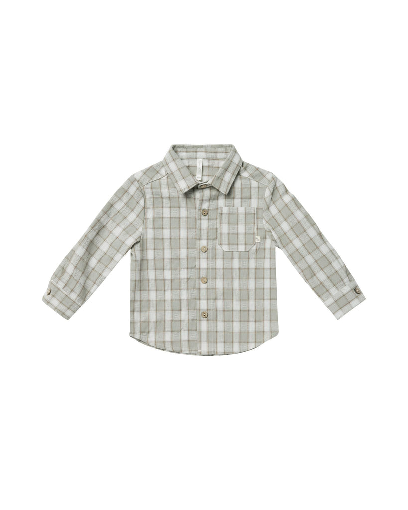 Collared Shirt in Pewter Plaid