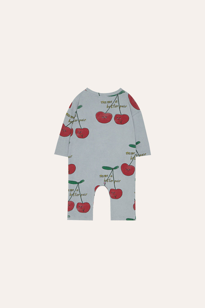 Baby Overall in Blue Cherries