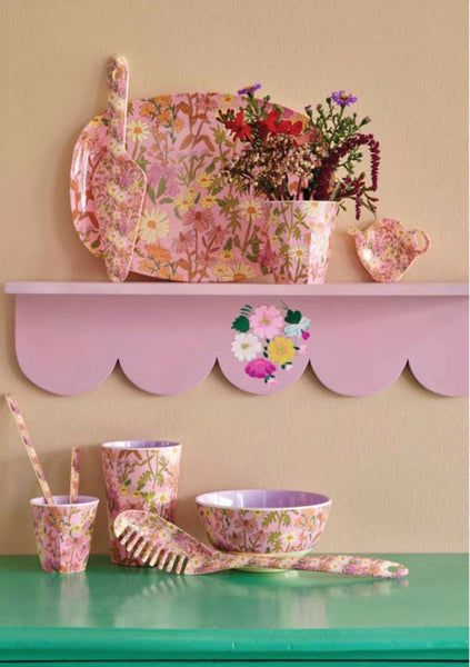 Rectangular Plate in Daisy Dearest Print - Soft Pink