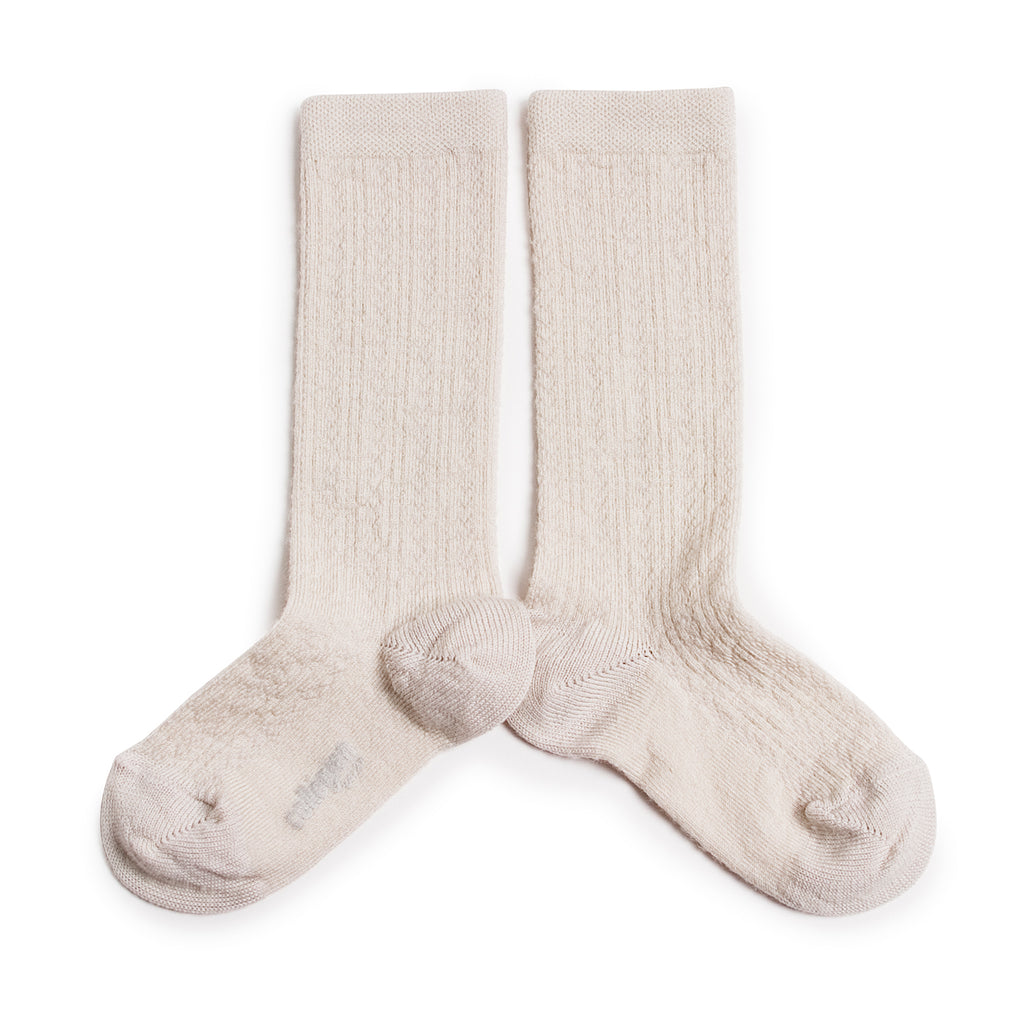 Adèle Pointelle Merino Wool Socks in Doux Agneaux