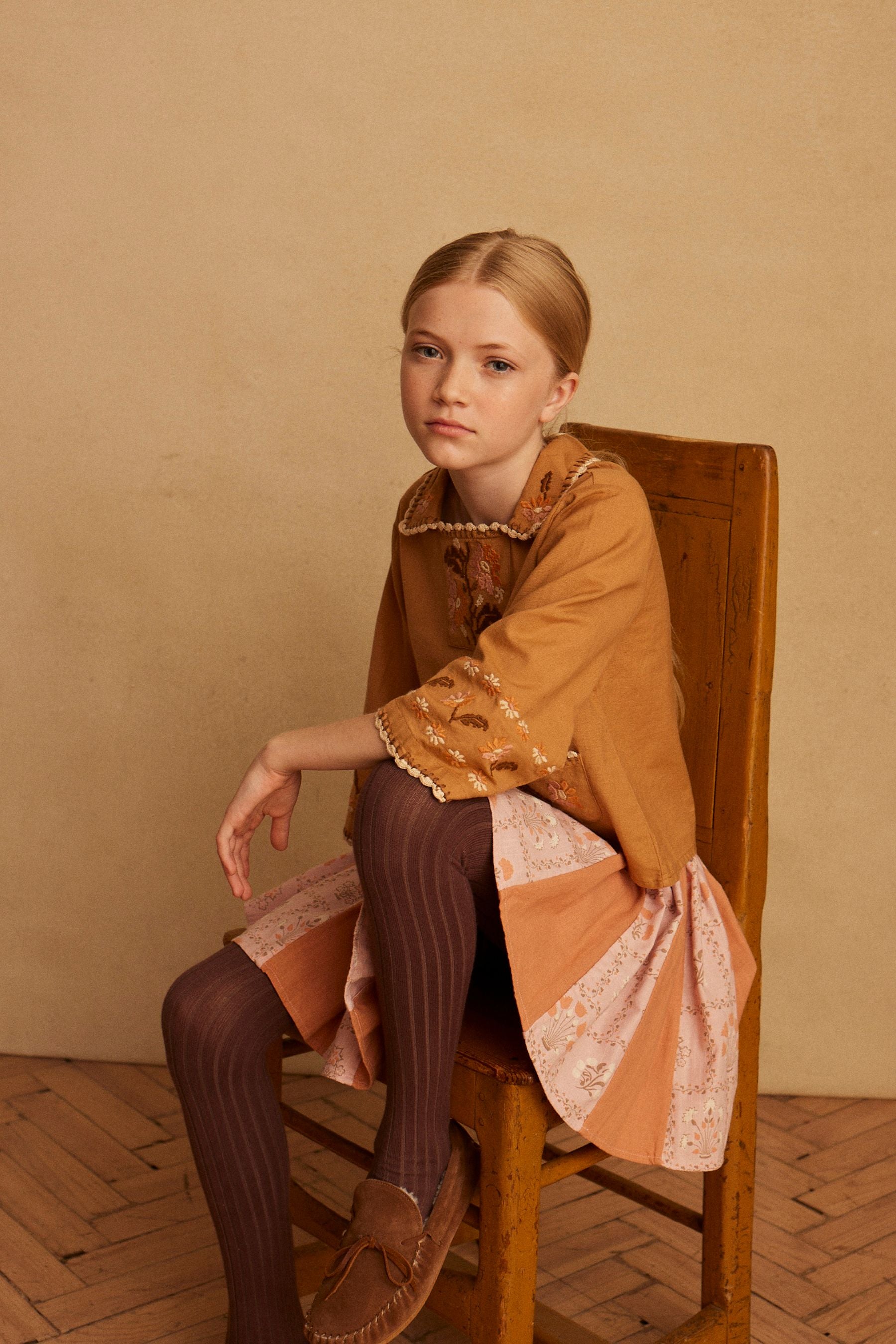 Apolina, Maja Skirt in Desert Rose/Cabin Quilt Petal – CouCou