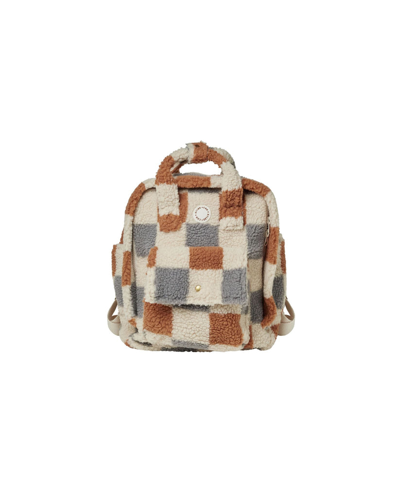 Mini Backpack in Shearling Check Natural