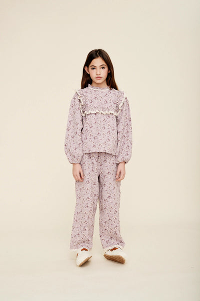 Claudia Flower Pants in Lilac