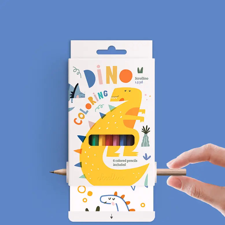 Coloring Book with Dinosaurs - Scrollino DINO Coloring