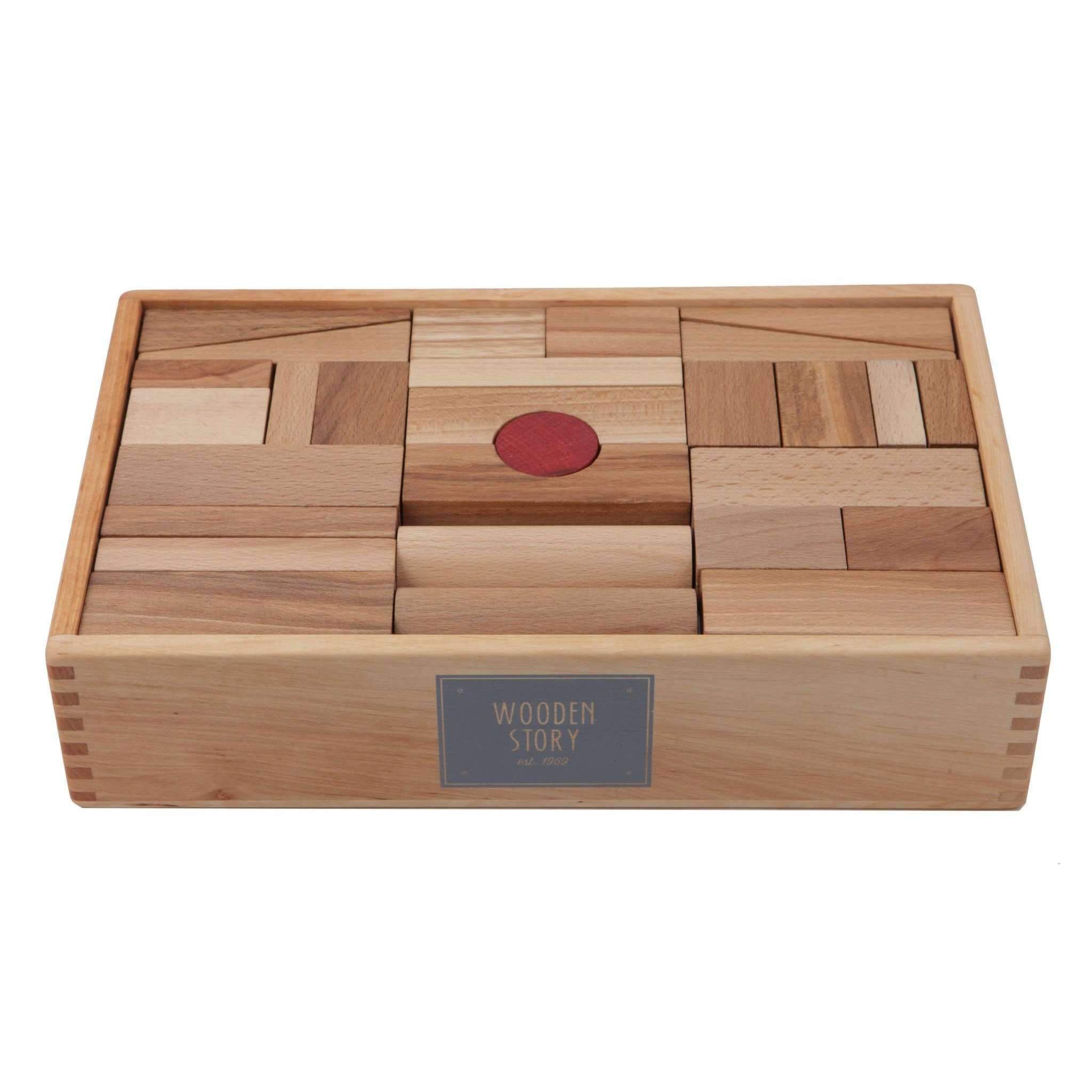 Wooden Story Natural Blocks in Tray XL 63 Pieces CouCou