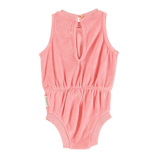 Playsuit in Pink/Multicolor w/"Vacay" Print