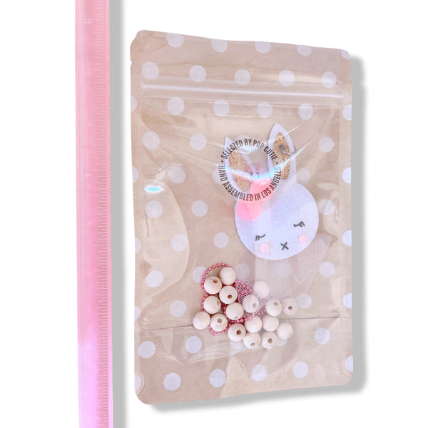 Felt/Wood DIY White Bunny Necklace Set